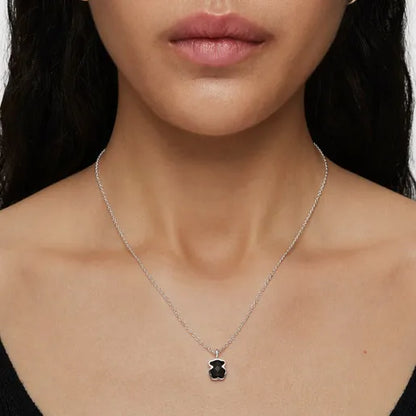 Silver Bear Color Necklace