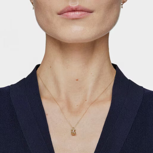 Short gold and diamonds bear Necklace Lligat