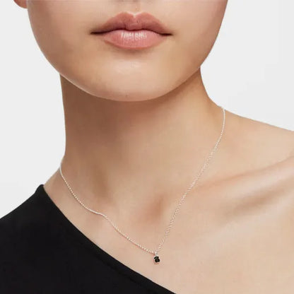 Mini Onix Necklace in Silver with Onyx 0,4cm.