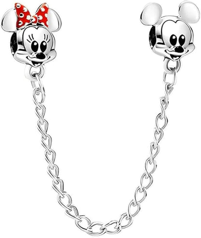 Disney Mickey and Minnie Mouse Silver Safety Chain