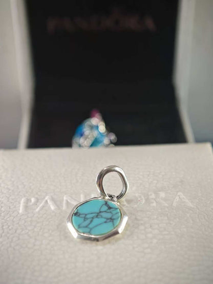 Turquoise-colored Engravable Mini Medallion Charm