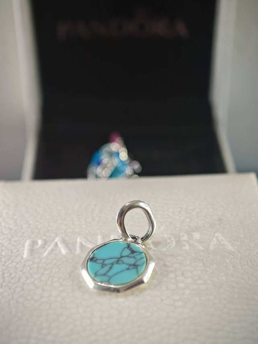 Turquoise-colored Engravable Mini Medallion Charm