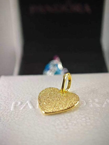 Engravable Heart Medallion Charm Gold Plating