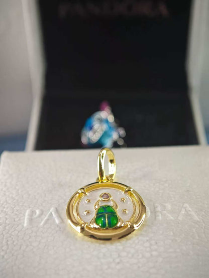 Scarab Beetle Medallion Charm Gold Plating