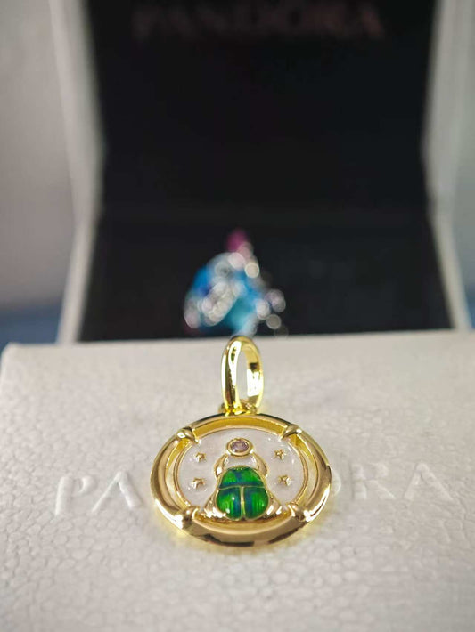 Scarab Beetle Medallion Charm Gold Plating