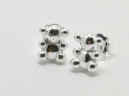 Silver Bubble Bear Earrings
