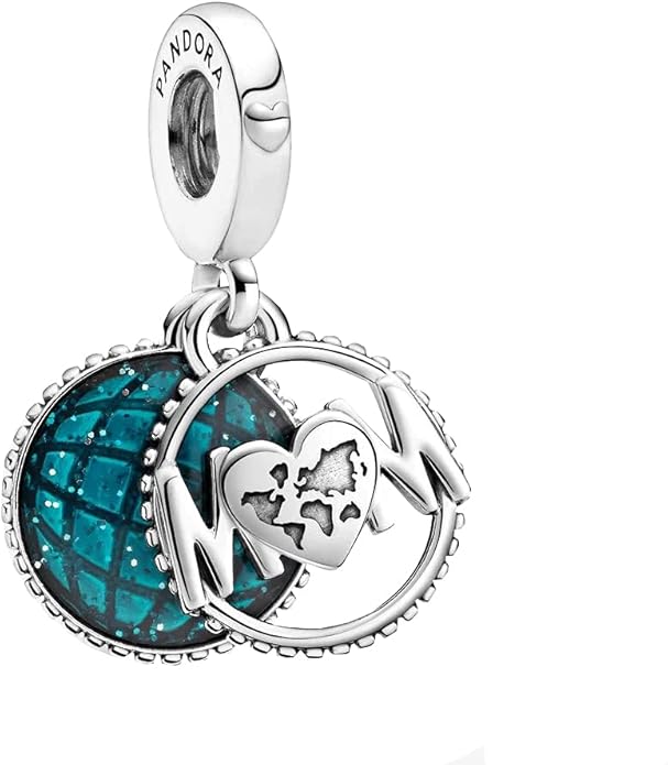 Glitter Globe Mom Dangle Charm