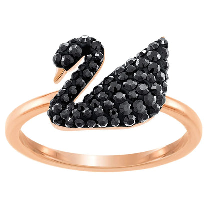 Iconic Swan Ring Rose Gold Plated