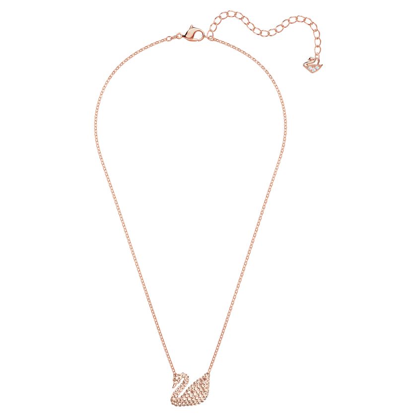 Iconic Swan Pendant White, Rose Gold Plating