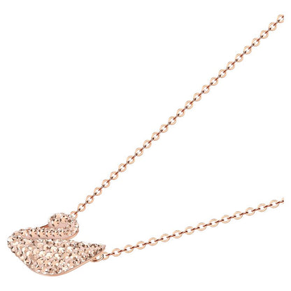 Iconic Swan Pendant White, Rose Gold Plating