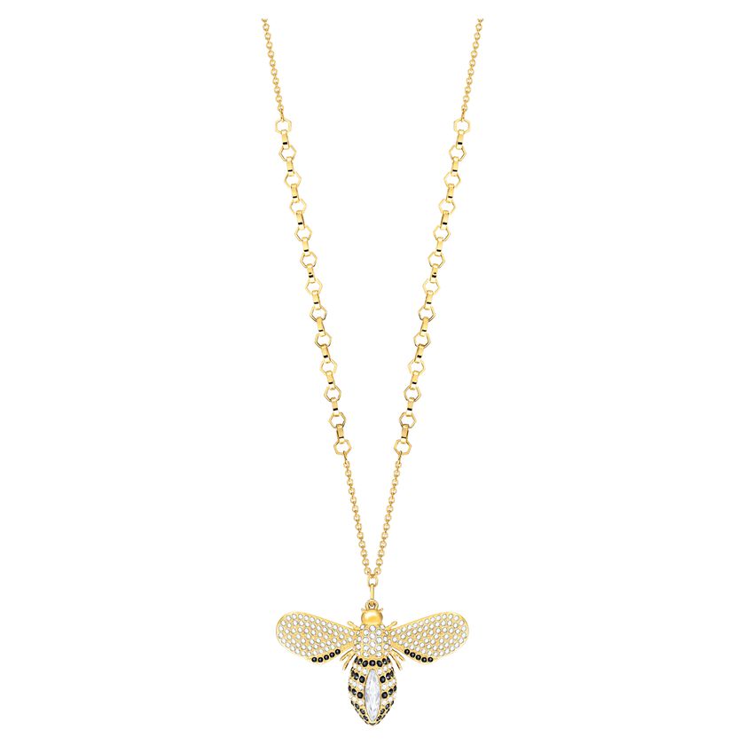 Lisabel Pendant Necklace 85CM, White, Gold Plating