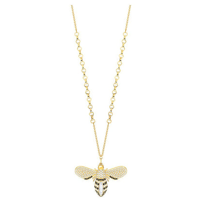 Lisabel Pendant Necklace 85CM, White, Gold Plating