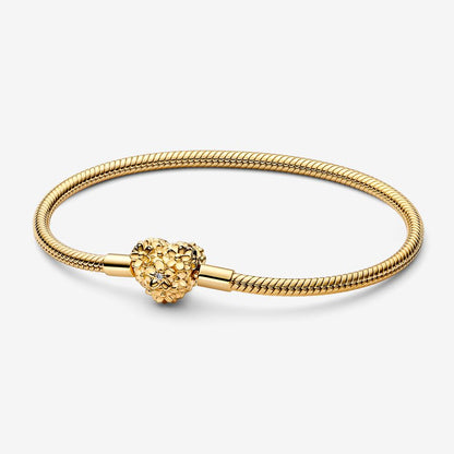 My Daisy Heart Clasp Snake Chain Bracelet