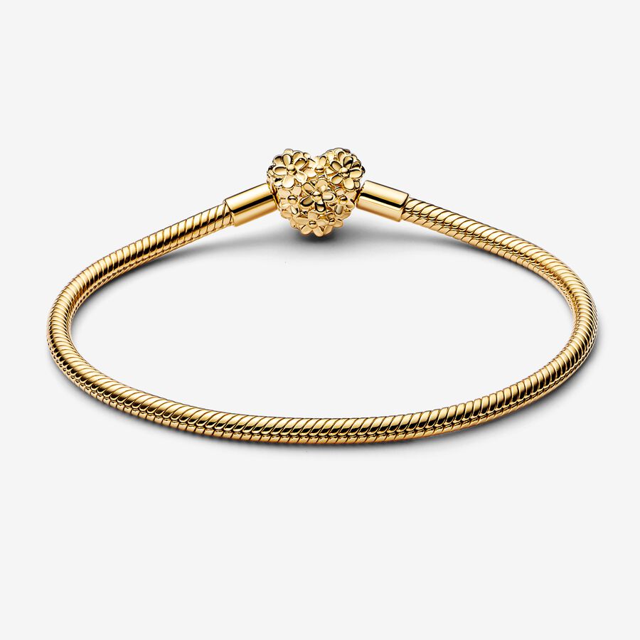 My Daisy Heart Clasp Snake Chain Bracelet