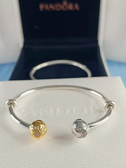 Moments Two-tone Sun & Moon Open Bangle