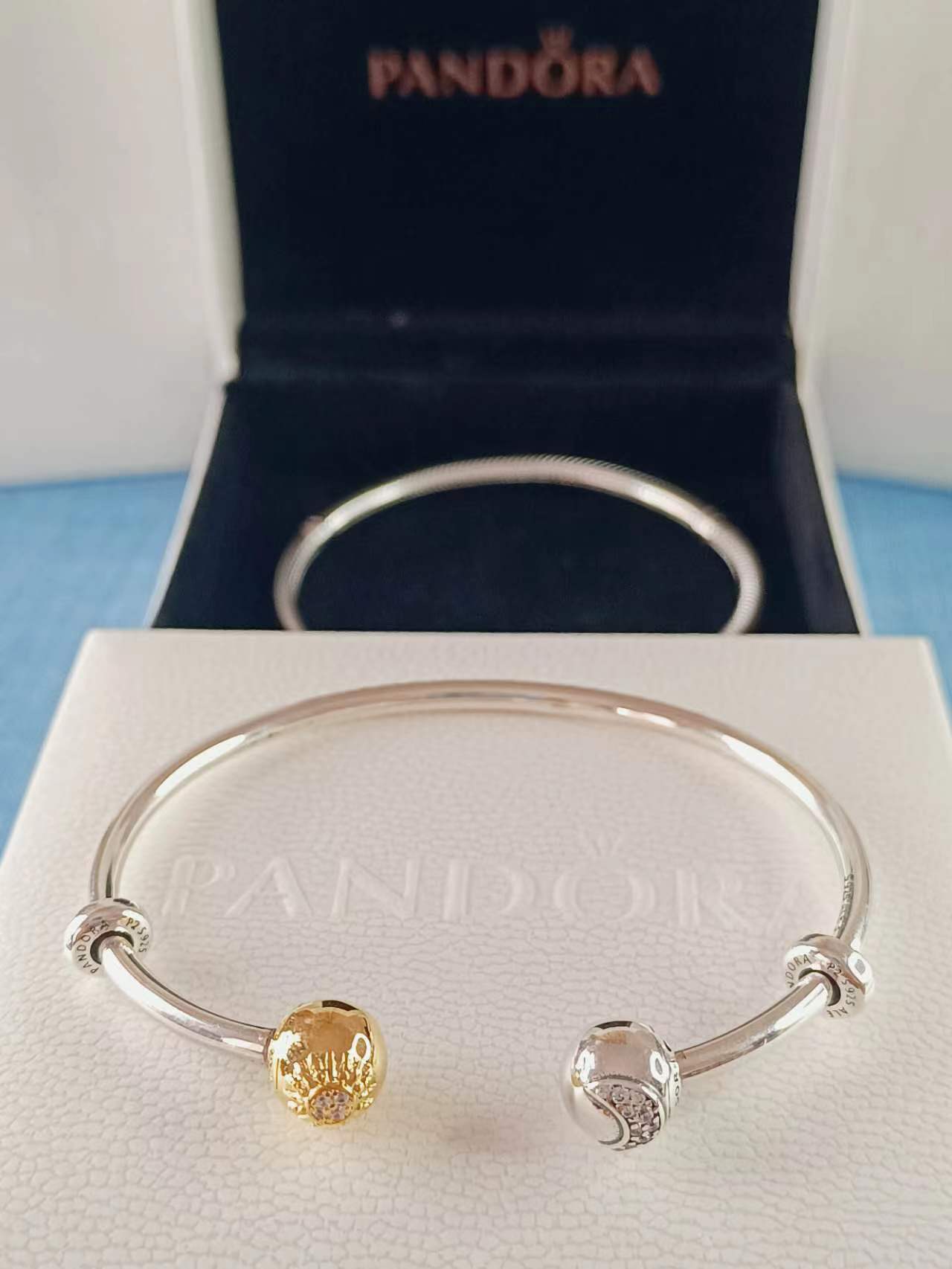 Moments Two-tone Sun & Moon Open Bangle
