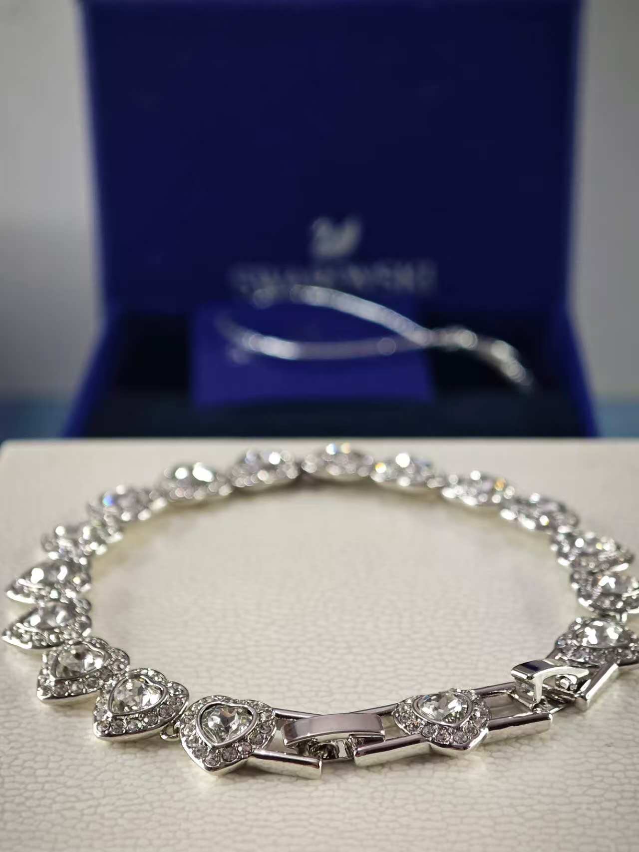 Ariana Grande Tennis bracelet, Mixed cuts, Heart, White, Rhodium plated