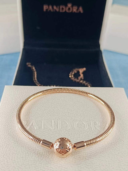 Moments Snake Chain Bracelet Rose gold plated
