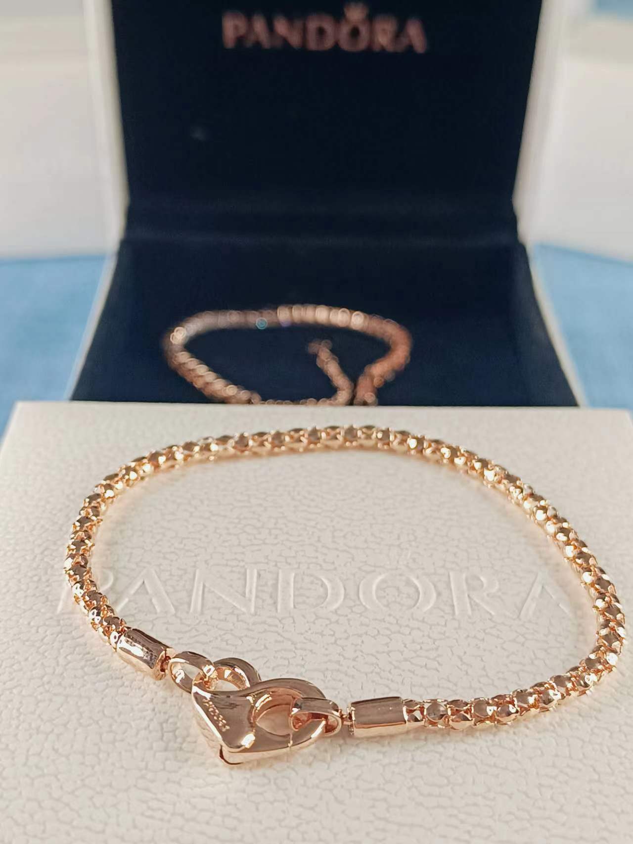 Moments Studded Chain Bracelet Rose gold plated