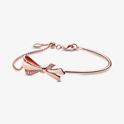 Rose Gold Brilliant Bow Bangle