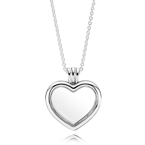 Floating Heart Locket and Necklace 60CM