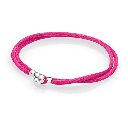 Hot Pink Fabric Cord Bracelet