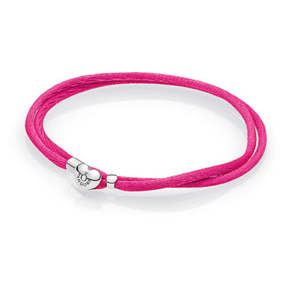 Hot Pink Fabric Cord Bracelet
