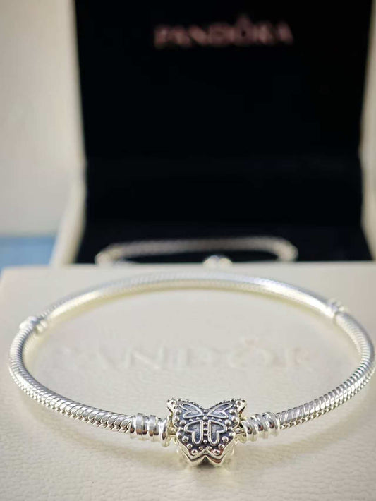 Butterfly Clasp Snake Chain Bracelet