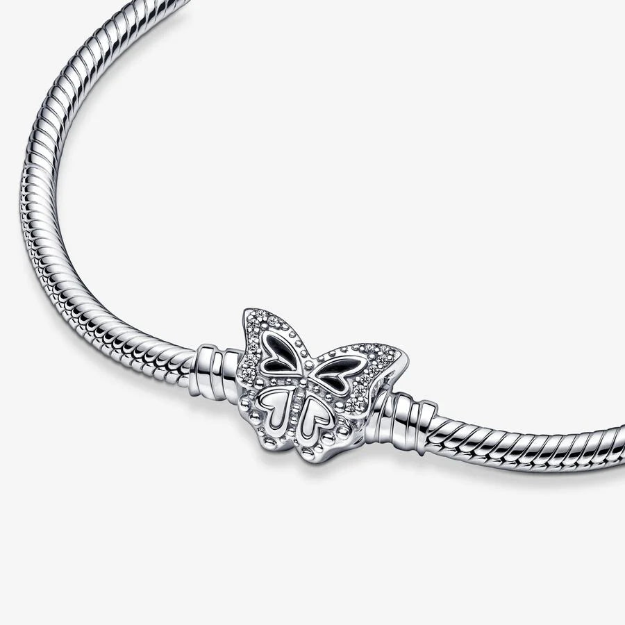 Butterfly Clasp Snake Chain Bracelet
