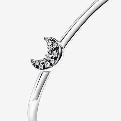 Sparkling Crescent Moon Open Bangle