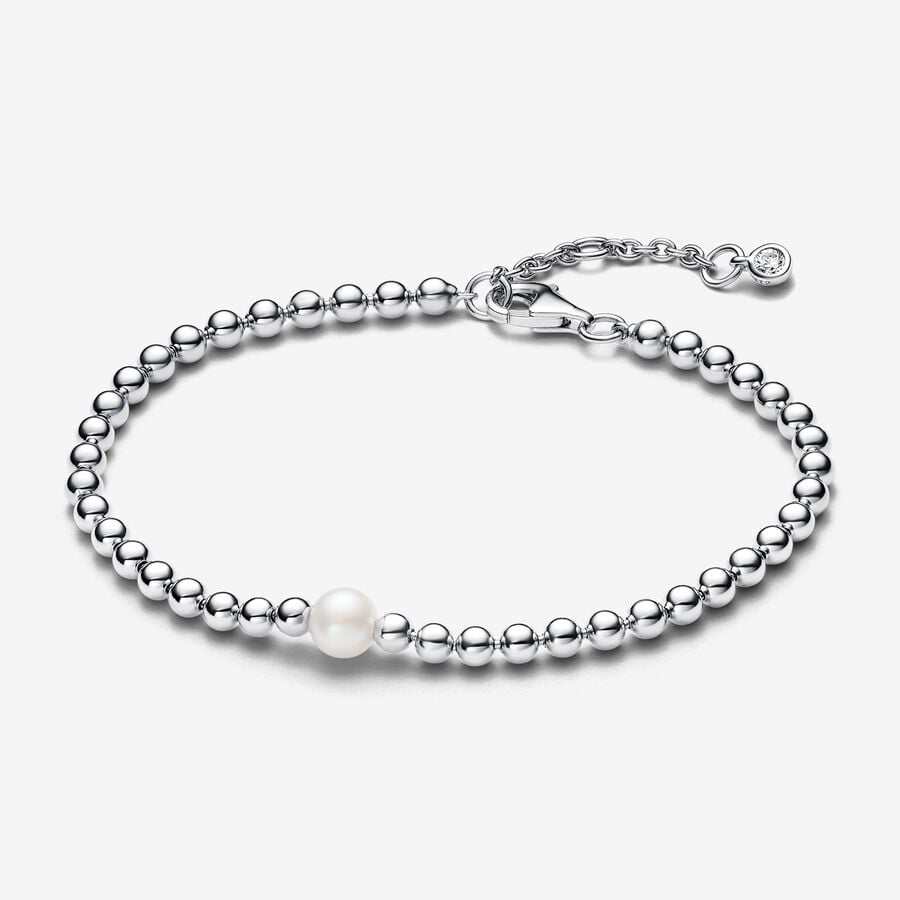 Treated Freshwater Cultured Pearl & Beads Bracelet Sterling silver