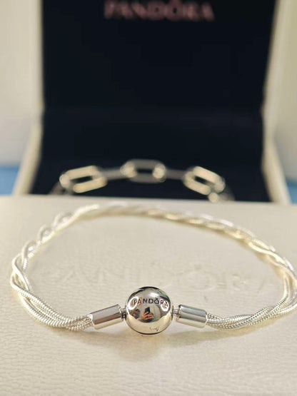 Round Clasp Twisted Snake Chain