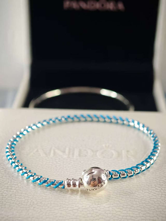 Blue Cord Snake Chain Bracelet