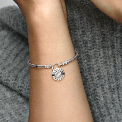 Smooth Signature Bracelet with Padlock Clasp