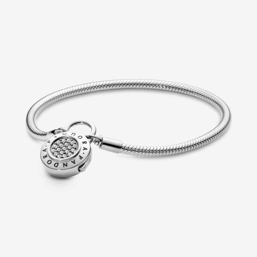 Smooth Signature Bracelet with Padlock Clasp