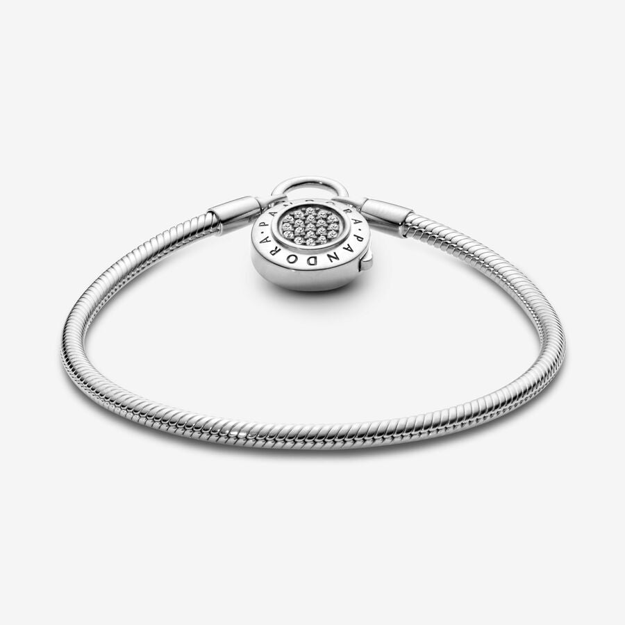 Smooth Signature Bracelet with Padlock Clasp
