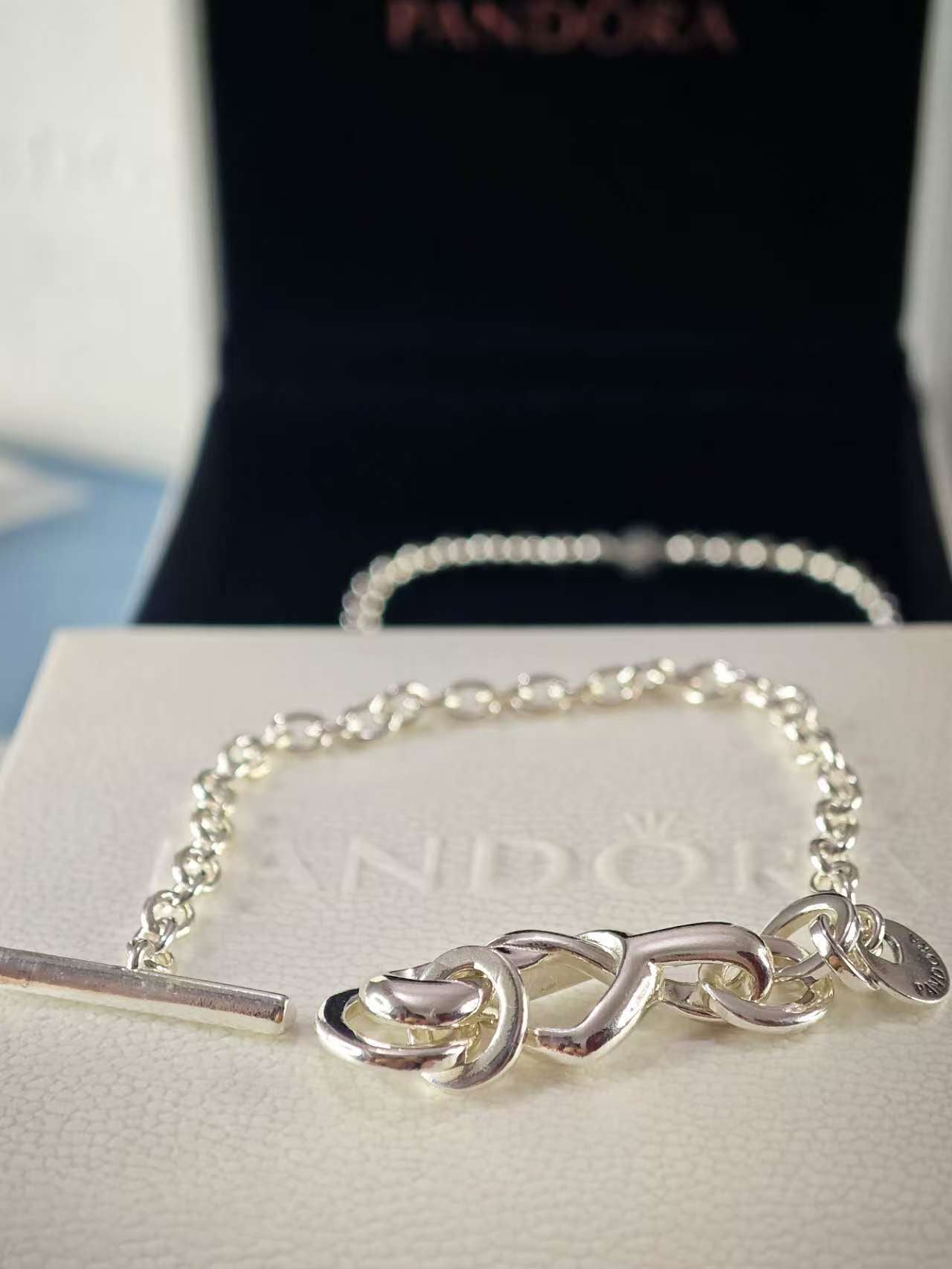 Knotted Hearts T-Bar Bracelet