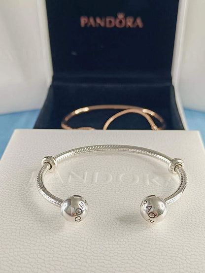 Moments Snake Chain Style Open Bangle Sterling silver