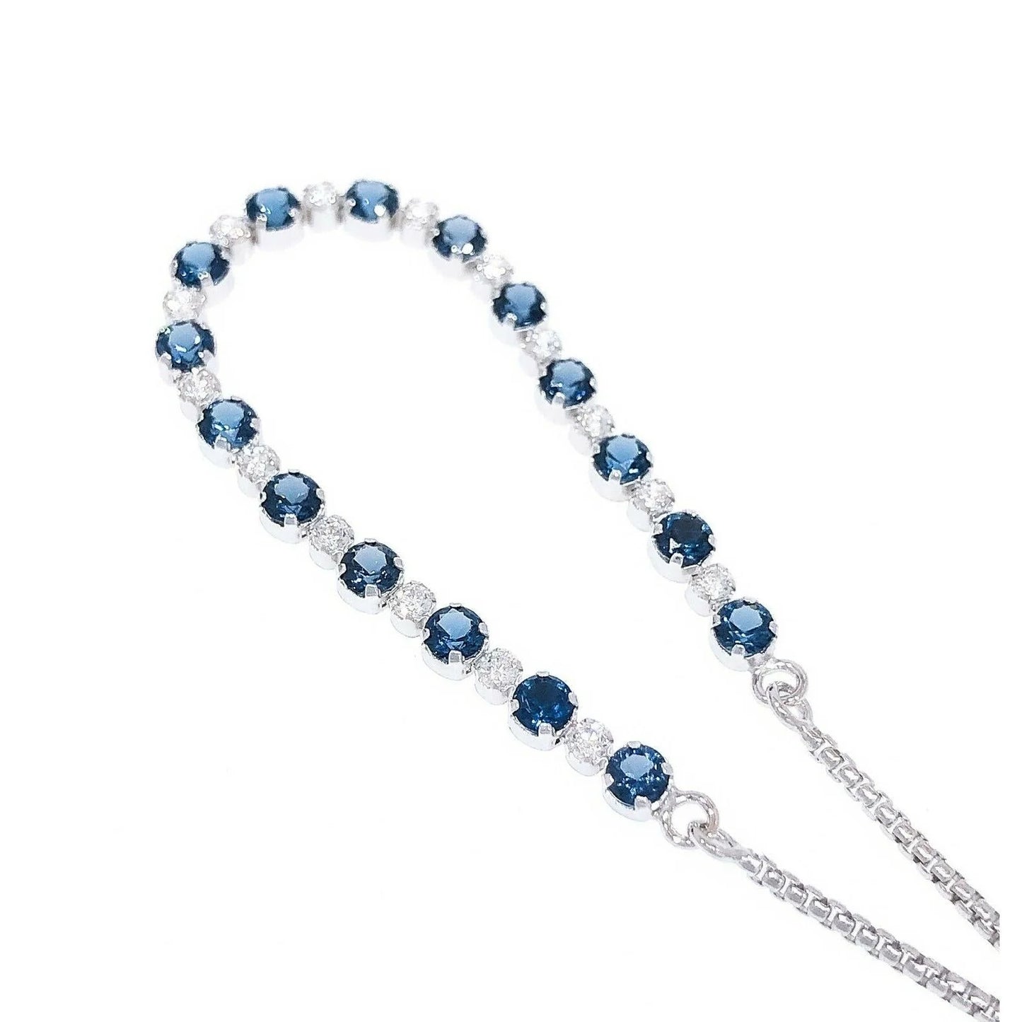 Blue and Clear Sparkle Sliding Bolo Bracelet