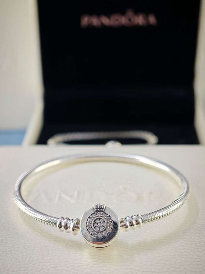Moments Sparkling Crown O Snake Chain Bracelet
