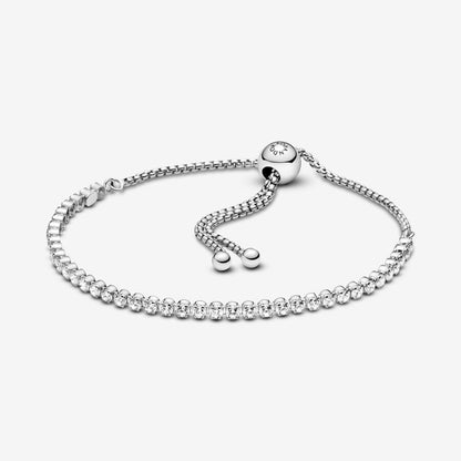Sparkling Slider Tennis Bracelet Sterling silver Adjustable