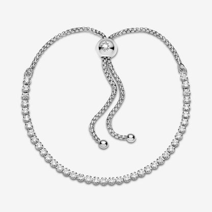 Sparkling Slider Tennis Bracelet Sterling silver Adjustable