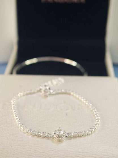 Sparkling Halo Tennis Bracelet