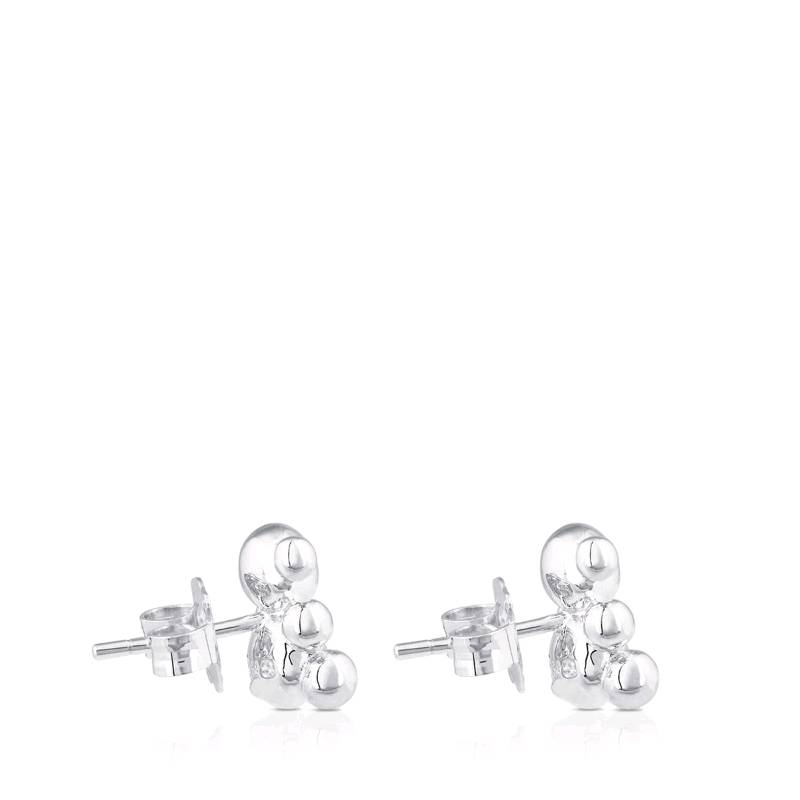 Silver Bubble Bear Earrings