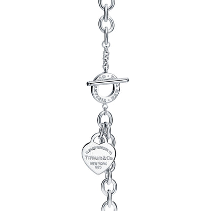 Heart Tag Toggle Bracelet in Silver