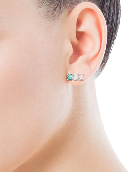 Mini Colour Earrings Made of Silver with Gemstones, Sterling Silver