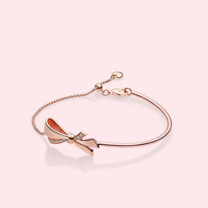 Rose Gold Brilliant Bow Bangle