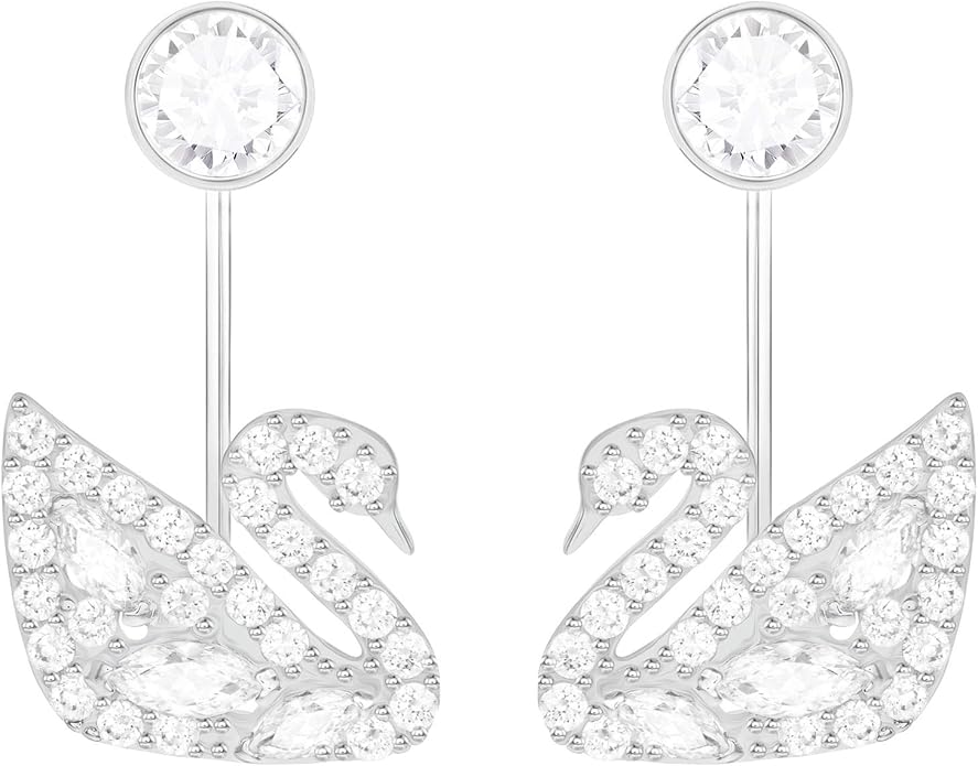 Swan Lake Pierced Earring Jackets, Rhodium Plating