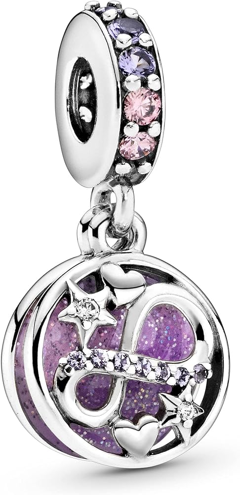 Glittering Infinity Hearts and Stars Dangle