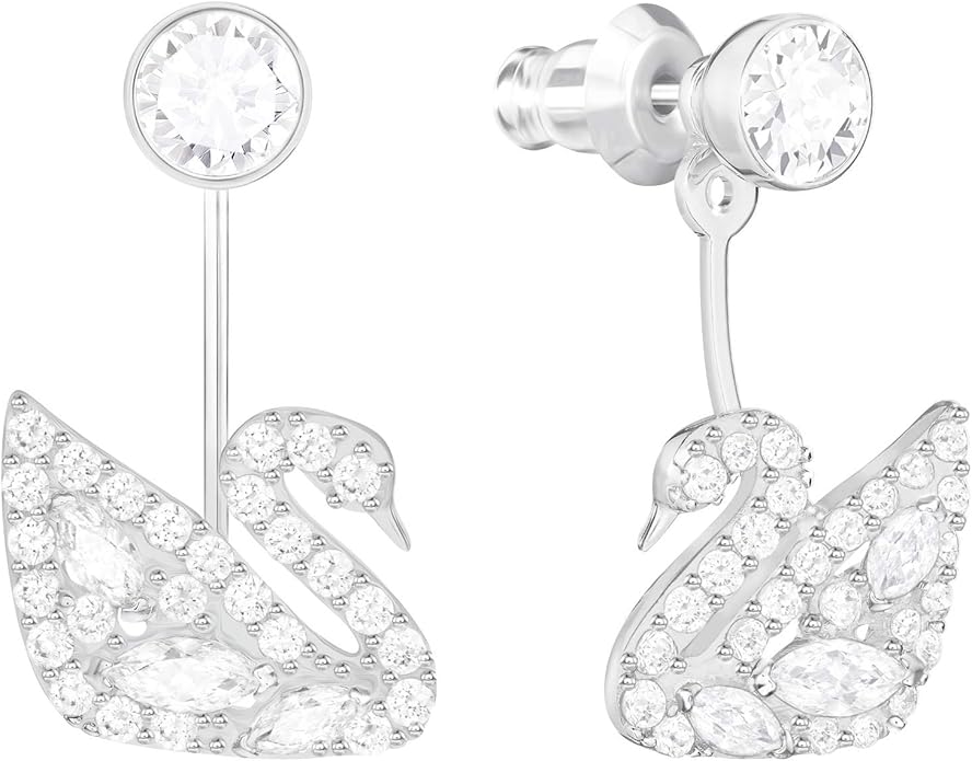 Swan Lake Pierced Earring Jackets, Rhodium Plating